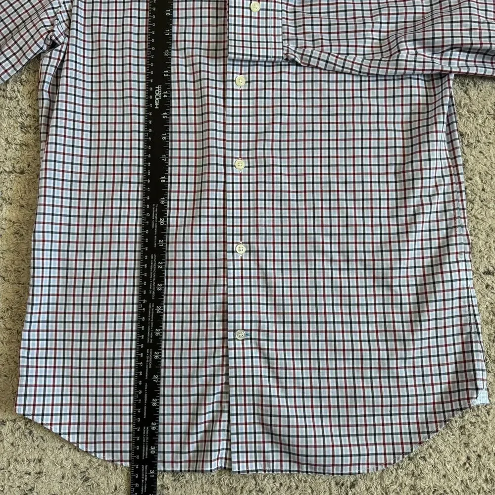 Banana Republic Grant Fit Men’s M 15-15.5 Plaid Check Cotton Long Sleeve Shirt